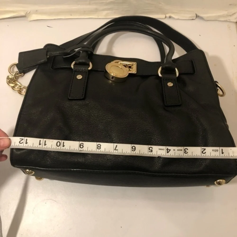 Michael kors black leather Hamilton bag